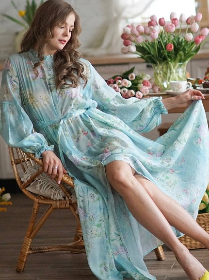 Платье из вискозного шифона "Природная нежность"