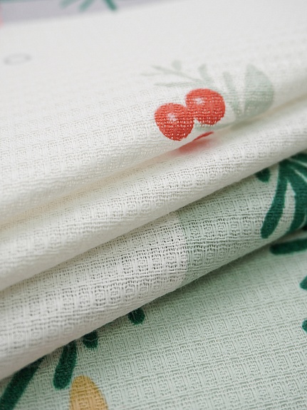 Вафельное полотно "Зимние гномы", ш.1.5м, хл-100%, 150гр/м.кв, раппорт 63см