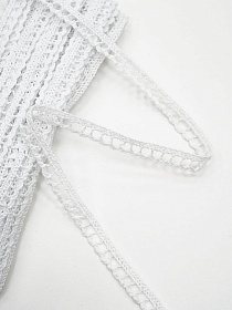 Кружево цв.белый, ш.08мм, хлопок-90%, п/э-10%, 10м, рис.092/1