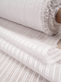Фактурный хлопок "Мережка-широкая полоска" цв.белый, ш.1.45м, хл-100%, 90гр/м.кв