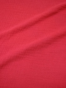 Муслин двухслойный с эффектом жатости цв.Красно-малиновый, ш.1.35м, хлопок-100%, 110гр/м.кв