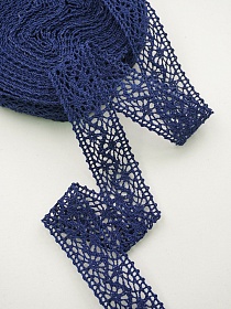 Кружево цв.т.сине-фиолетовый, ш.27мм, хлопок-90%, п/э-10%, 10м, рис.101/24