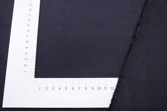Мерный лоскут - Микровельвет цв.Темно-чернильный, ш.1.46м, хлопок-100%, 200гр/м.кв