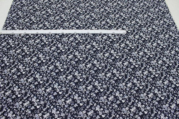 Импорт. хлопок "Летняя мелодия" цв.чернильно-синий, ш.1.45, хлопок-100%, 100гр/м.кв