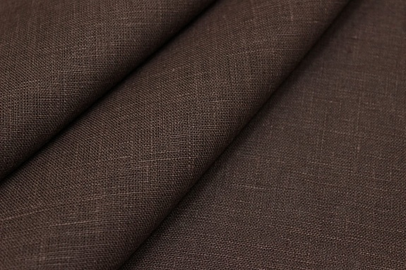 Лен костюмный цв.Шоколадно-коричневый, СОРТ2, ш.1.5м, лен-100%, 190гр/м.кв