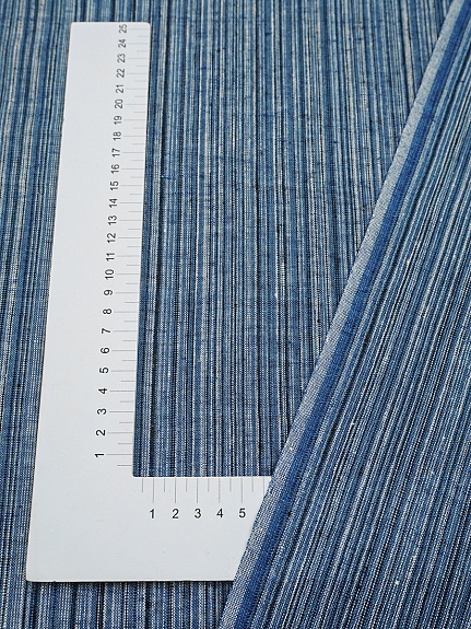 Лен пестротканый "Джинсовый меланж - полоска", ш.1.6м, лен-100%, 170гр/м.кв