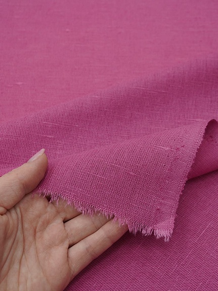 Мерный лоскут (ткань в отрезах) - Полулен гладкокрашенный "Бледная фуксия", ш.1.58м, лен-57%, хл-43%