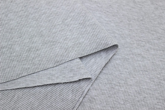 Кашкорсе цв.Св.серый меланж, ш.1.12м (0.56м*2 чулок), Пенье, хлопок-95%, лайкра-5%, 390гр/м.кв