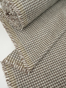 Шерсть пальтово-костюмная Твид "Гусиная лапка" цв.кофейный/молочный, ш.1.5м, шерсть-30%, пэ-70%