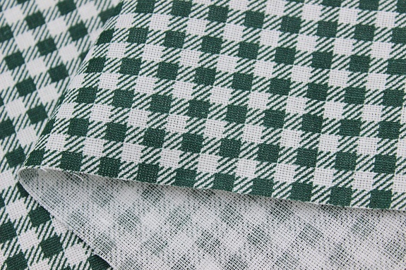 Бязь "Клетка виши" цв.зеленый, ш.1.5м, хлопок-100%, 120гр/м.кв