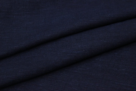 Лен с вискозой с эффектом мятости цв.Темный чернильно-синий, СОРТ2, ш.1.45м, лен-53%, вискоза-47%