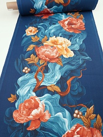 Дорожка "Богемная дорожка" цв.темно-синий, СОРТ2, ш.0.5м, хлопок-100%, 225гр/м.кв