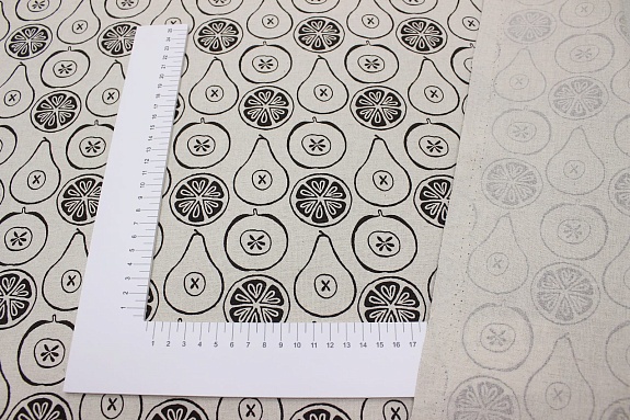 Полулен "Фруктовый микс" (на суровом),  ш.1.5м, лен-30%, хлопок-70%, 147гр/м.кв