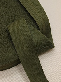 Лента киперная цв.темно-зеленый хаки, ш.34мм, хлопок-100%