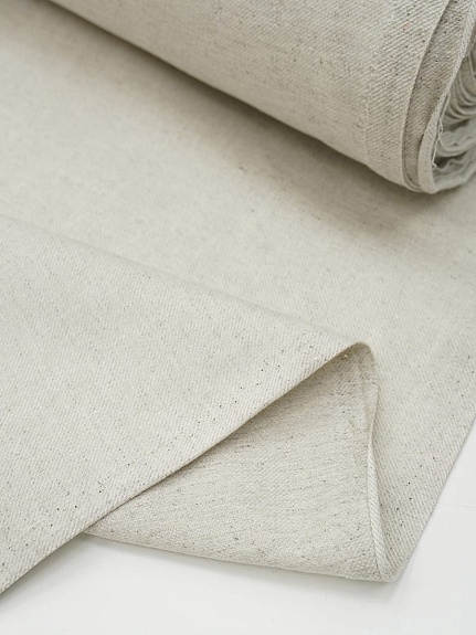 Мерный лоскут (ткань в отрезах) - Полульняная саржа цв.Суровый, ш.1.6м, лен-32%, хл-68%, 175гр/м.кв