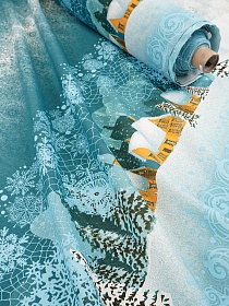 Рогожка "Морозные кружева с каймой", СОРТ2, ш.1.5м, хлопок-100%, 160гр/м.кв