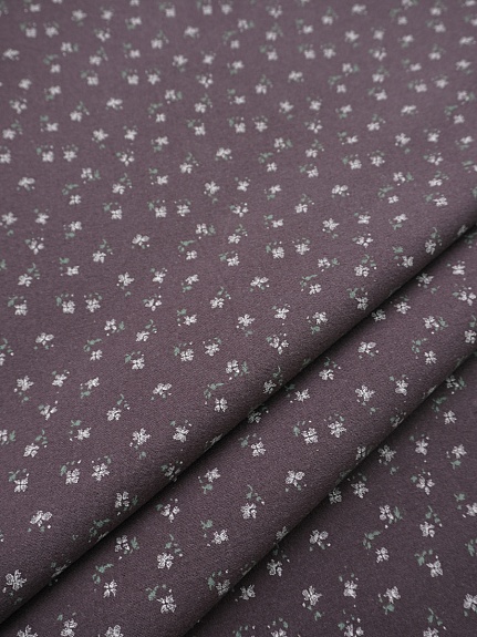 Теплый хлопок "Цветочки - мотылечки" цв.инжир, ш.1.5м, хлопок-100%, 150гр/м.кв