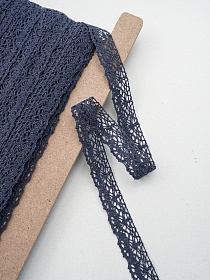 Кружево цв.темно-синий флер, ш.22мм, хлопок-90%, п/э-10%, рис.044/22