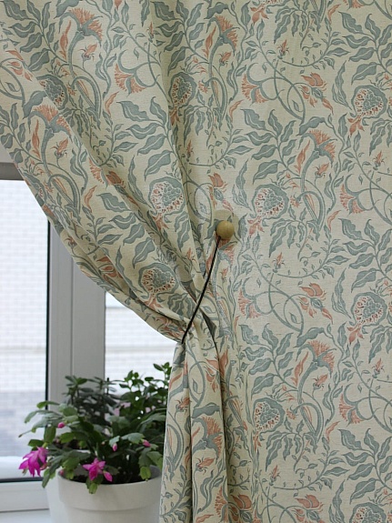 Мерный лоскут Полулен "Гранатовое настроение" (на суровом), ш.1.5м, лен-30%,хлопок-70%, 147гр/м.кв