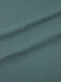 Муслин двухслойный с эффектом жатости цв.Темная голубая ель, СОРТ2, ш.1.35м, хлопок-100%, 110гр/м.кв