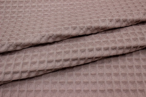 Вафельное премиум-полотно "Бохо" цв.кофейный с розовым оттенком, ш.1.5м, хлопок-100%, 230гр/м.кв