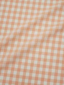 Вареный (стираный) хлопок "Клетка (1.0*1.0см)" цв.яркий персик, ш.2.5м, хлопок-100%, 110гр/м.кв