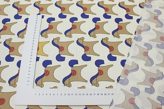 Сатин "Деревянная лошадка" цв.сливочный, ш.2.35м, хлопок-100%, 110гр/м.кв