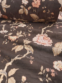 Муслин Премиум двухслойный гладкий "Античный сад" цв.шоколад, ш.2.5м, хлопок-100%, 120гр/м.кв