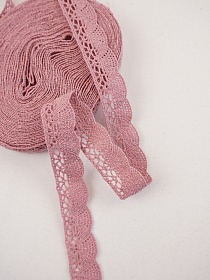 Кружево цв.дымчатая роза, ш.19мм, хлопок-90%, п/э-10%, 10м, рис.110/12