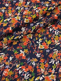 Штапель Премиум "Душистый цвет" цв.чернильный, ш.1.42м, вискоза-100%, 123гр/м.кв