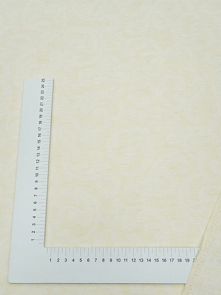 Полульняной жаккард "Морозный узор" цв.сливочный пломбир, ш.1.8м, лен-50%, хлопок-50%