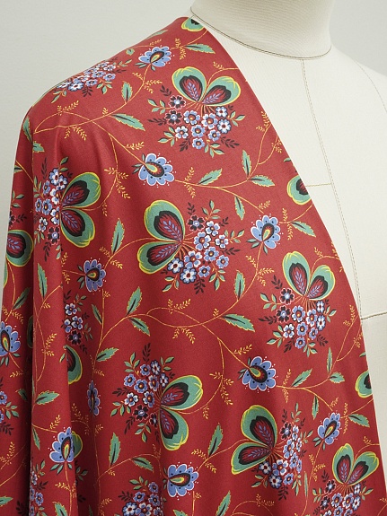 Перкаль "Марьюшка" цв.красный, ГОСТ, ш.1.5м, хлопок-100%, 125гр/м.кв