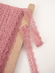 Кружево цв.дымчатая роза, ш.30мм, хлопок-90%, п/э-10%, рис.024/12