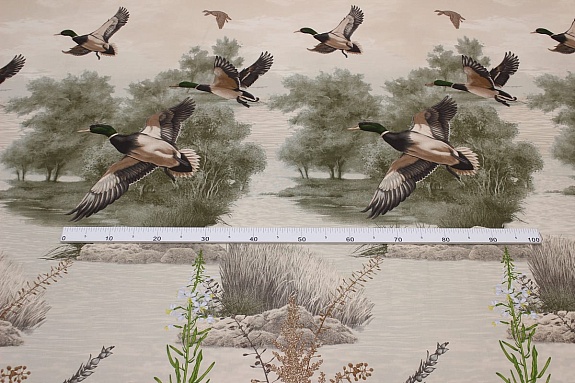 Мерный лоскут (ткань в отрезах) - Бязь "Утиная охота", ш.2.2м, хлопок-100%, 140гр/м.кв