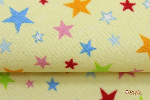 Фланель "Фейерверк на желтом", ш.0.9м, хлопок-100%, 180гр/м.кв