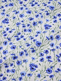 Полулен "Душистые васильки", ш.1.5м, хлопок-70%, лен-30%, 140гр/м.кв