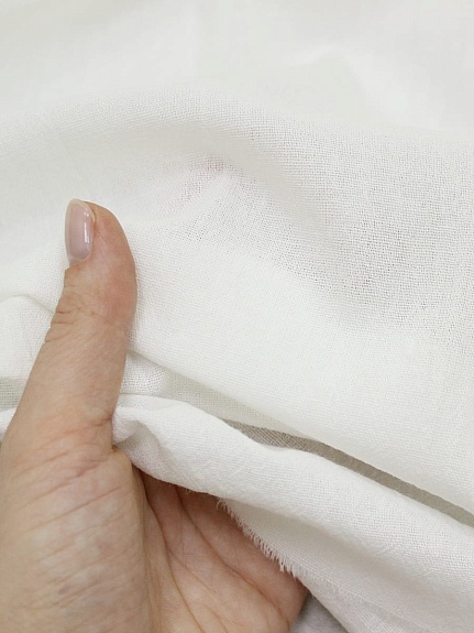 Мерный лоскут(ткань в отрезах) - Хлопок крэш цв.Сливочно-молочный, ш.1.4м, хлопок-100%, 140гр/м.кв