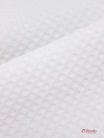 Вафельное премиум-полотно "Italy" цв.Белый (оптически отбеленный), ш.1.5м, хлопок-100%, 240гр/м.кв