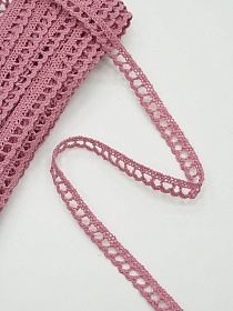 Кружево цв.дымчатая роза, ш.08мм, хлопок-90%, п/э-10%, 10м, рис.092/12