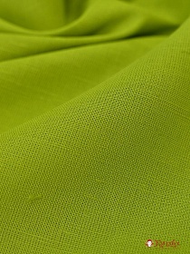 Полулен гладкокрашенный цв.Яркий лайм, ш.1.5м, лен-57%, хлопок-43%, 200гр/м.кв