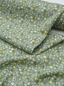 Штапель "Варенька" цв.темный морозно-зеленый, ш.1.45м, вискоза-100%, 90гр/м.кв