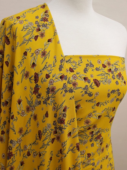 Штапель Премиум "Ариадна" цв.куркума, ш.1.45м, вискоза-100%, 120гр/м.кв