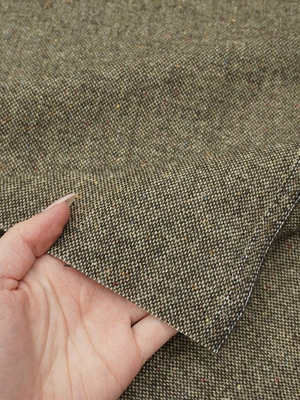 Шерсть костюмная Твид  цв.Коричнево-бежевый, ш.1.5м, шерсть-30%, п/э-70%, 270гр/м.кв