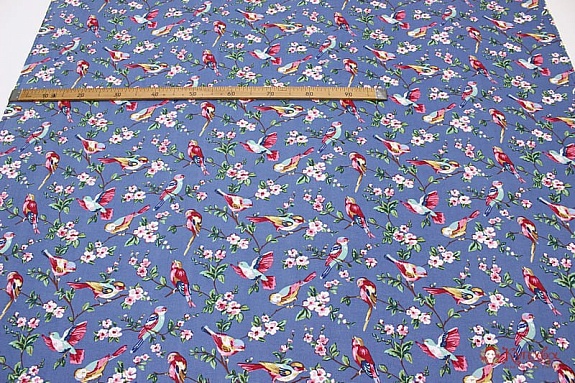 Интерьерный хлопок "Идиллия" цв.джинс, ш.1.5м, хлопок-100%, 250гр/м.кв