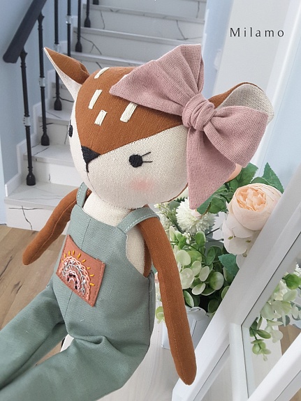 Интерьерные игрушки из полульна (одежда из муслина)