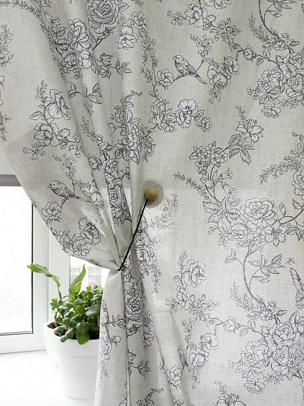 Рогожка "Птицы в саду", ш.1.5м, хлопок-100%, 165гр/м.кв