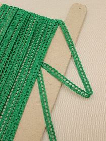 Кружево цв.изумрудно-зеленый-2, ш.09мм, хлопок-90%, п/э-10%, рис.092/31