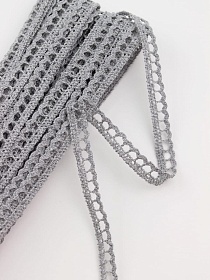 Кружево цв.серый, ш.08мм, хлопок-90%, п/э-10%, 10м