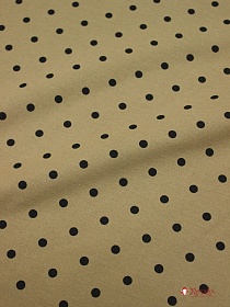 Теплый хлопок "Черный горох (6мм) на песочно-оливковом", ш.1.5м, хлопок-100%, 160гр/м.кв