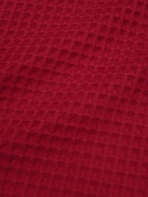 Вафельное премиум-полотно "Бохо" цв.рубиново-красный, ш.1.5м, хлопок-100%, 250гр/м.кв